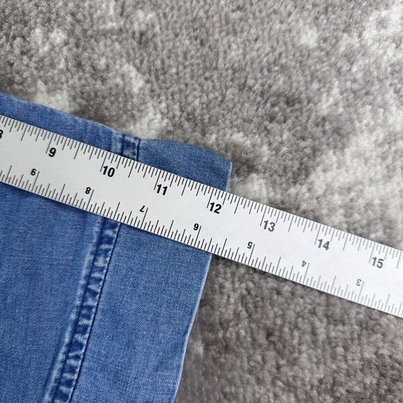 Zara Dress XS Womens Blue Chambray Tunic Mini Boxy Popover V Neck Pockets - Picture 4 of 6